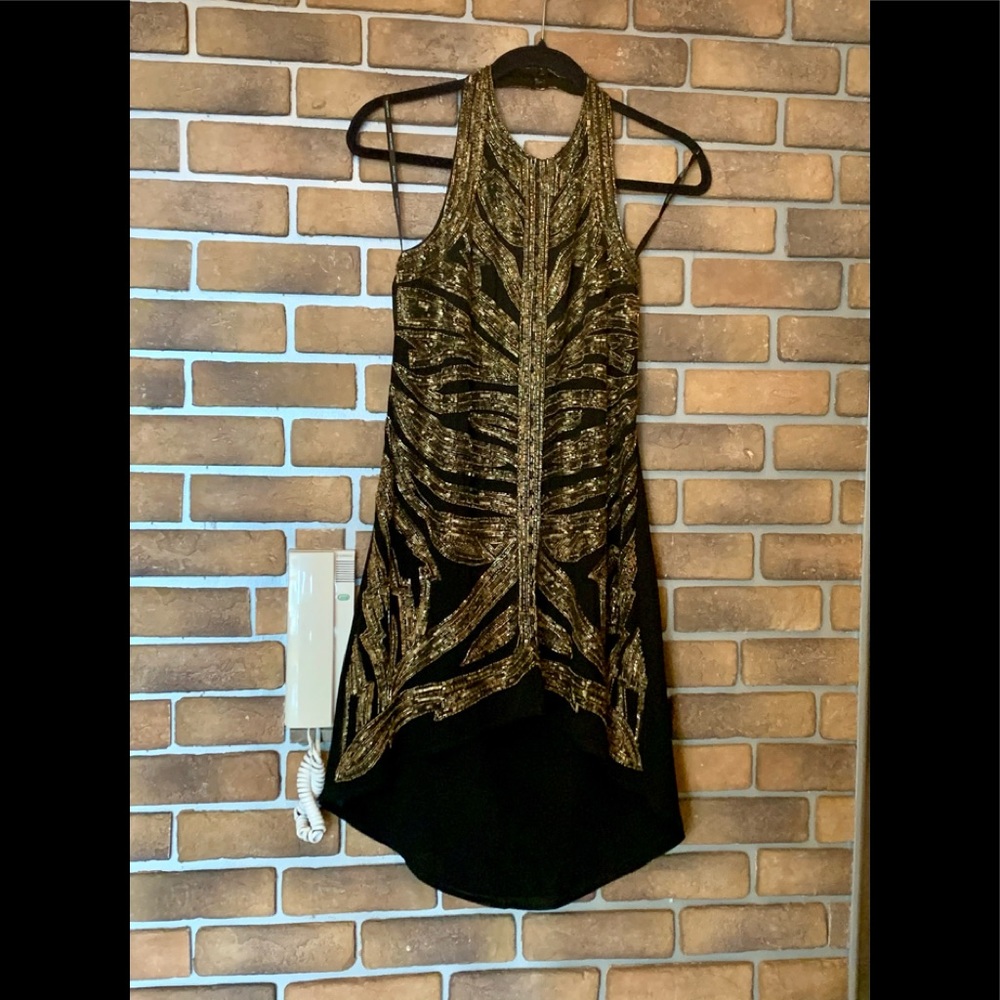 Marciano beaded sequins halter dress